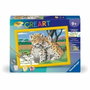 Ravensburger CreArt Kids Petits léopards, Kit de peinture par numéros 18x24cm