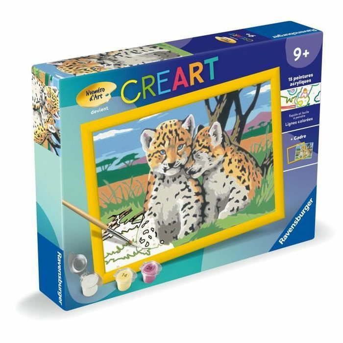 Ravensburger CreArt Kids Petits léopards, Kit de peinture par numéros 18x24cm
