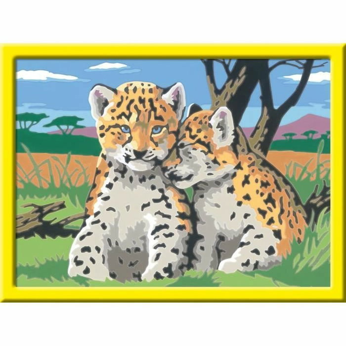 Ravensburger CreArt Kids Petits léopards, Kit de peinture par numéros 18x24cm