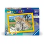 Ravensburger CreArt 25832 - Kit de Peinture par Numéros 'Petits Léopards' - 18 x 24 cm - Loisir Créatif Enfant dès 9 Ans