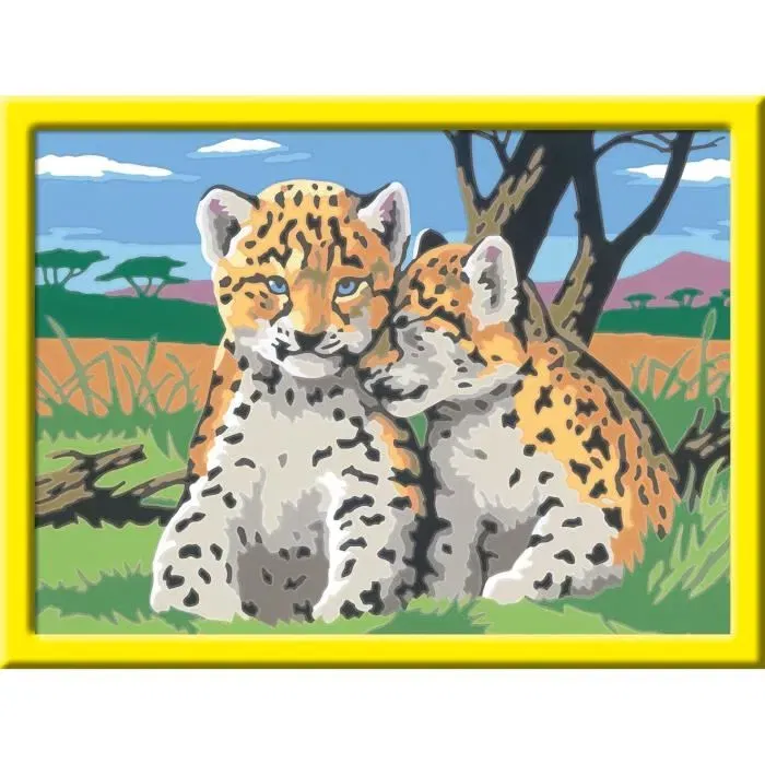 Ravensburger CreArt 25832 - Kit de Peinture par Numéros 'Petits Léopards' - 18 x 24 cm - Loisir Créatif Enfant dès 9 Ans