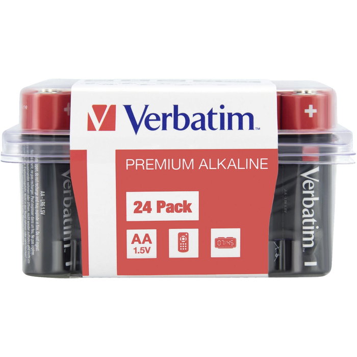 Verbatim Lot de 24 piles AA-LR6 Mignon 1,5V 2900 mAh Verbatim Lot de 24 piles AA-LR6 Mignon 1,5V 2900 mAh