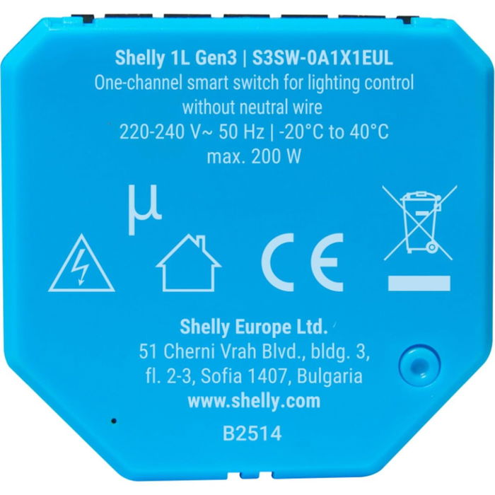 Prise Intelligente Shelly S3SW-0A2X4EUL Bluetooth Wi-Fi 230 V 16 A