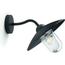 Philips Applique d'extérieur Hammock - Noir - Verre transparent - Lampe rétro - IP44 - Aluminium - Pour ampoule halogène 60W