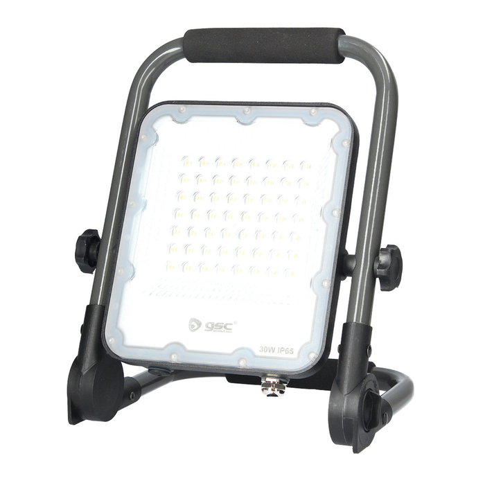 GSC Evolution Projecteur LED Aluminium 30W 6500K Gris avec Support Mobile