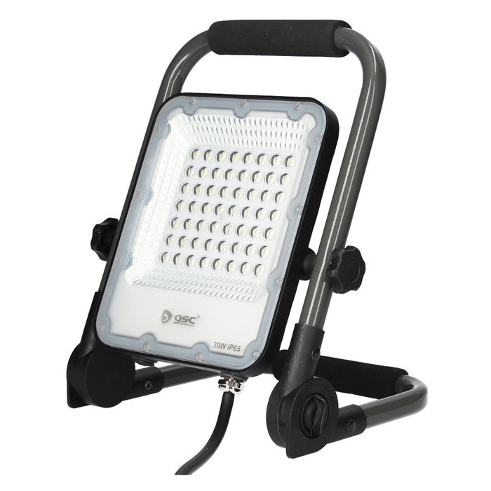 GSC Evolution Projecteur LED Aluminium 30W 6500K Gris avec Support Mobile