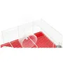 Ferplast Cage pour Hamster 46x29x23 cm avec Accessoires (Roue, Mangeoire, Maisonnette, Abreuvoir) en Métal Rouge - Montage Facile - Intérieur