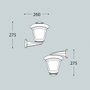 Fumagalli Applique murale avec bras Nardo/Roby, blanc, transparent, E27, IP55, résine, 195 x 260 x 275 mm
