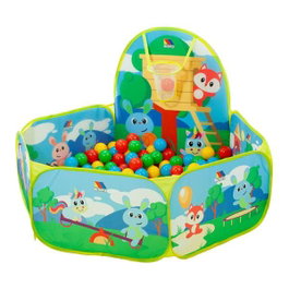 Molto Parc de jeux avec panier et 25 balles - 76x100x110 cm - Pour enfants dès 1 an - Espagnol/Anglais