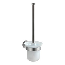 Wenko Porte-balai WC acier inoxydable et verre satiné 10x35x14 cm