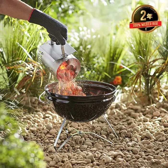 Weber - Cheminée d'allumage Rapidfire pour charbon, modèle Smokey Joe/Go-Anywhere, en acier inoxydable gris