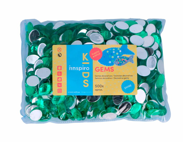 Innspiro Gemas acryliques ovales vertes 13x18mm (500 unités)
