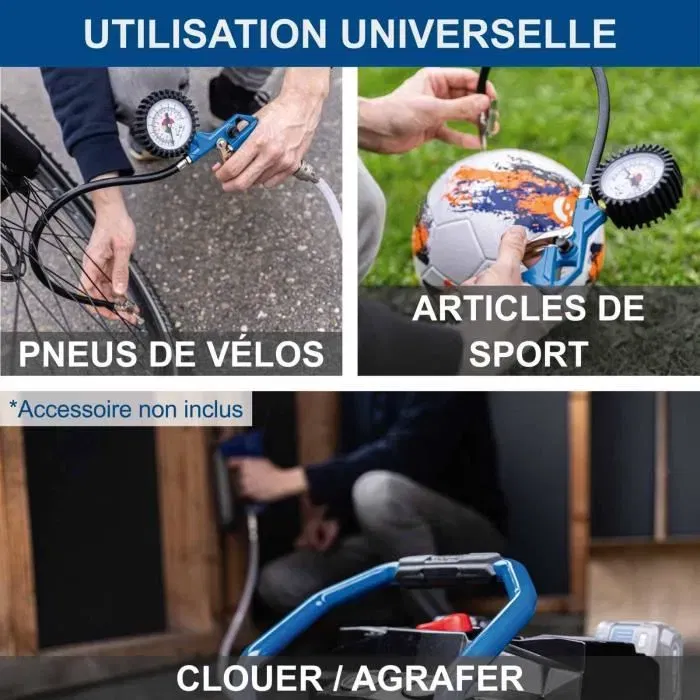 Scheppach C-ACT160/6-X Compresseur sans fil 20V avec batterie et starterkit 2.5Ah, cuve 6L, pour travaux mobile à la maison, atelier ou garage