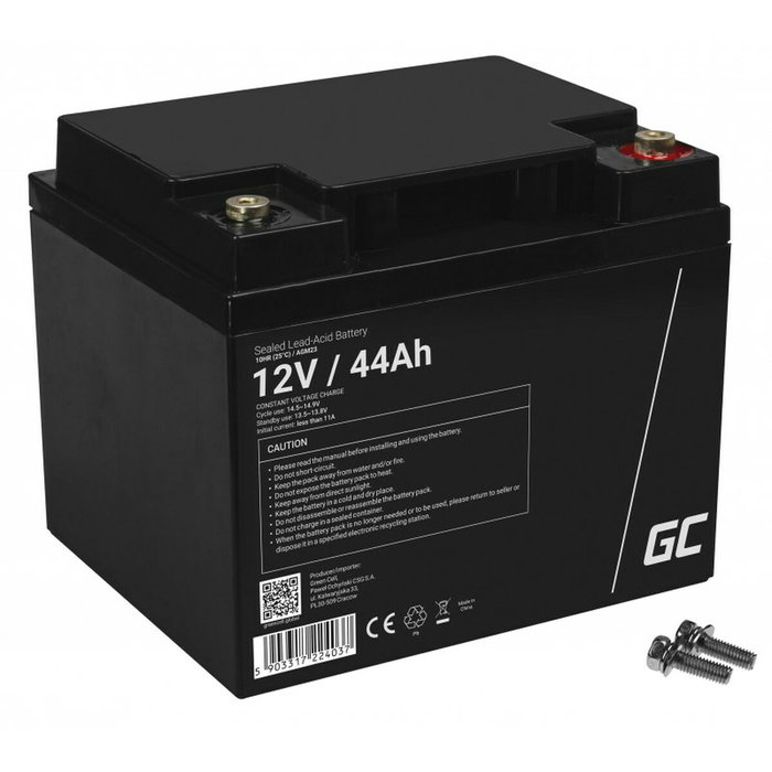 Batterie pour Système d'Alimentation Sans Interruption Green Cell AGM23 44 Ah 12 V Batterie pour Système d'Alimentation Sans Interruption Green Cell AGM23 44 Ah 12 V