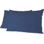 Lovely Home Lot de 2 Taies d'Oreiller 50 x 70 cm en 100% Coton Bleu - Rénovation Déco Chambre
