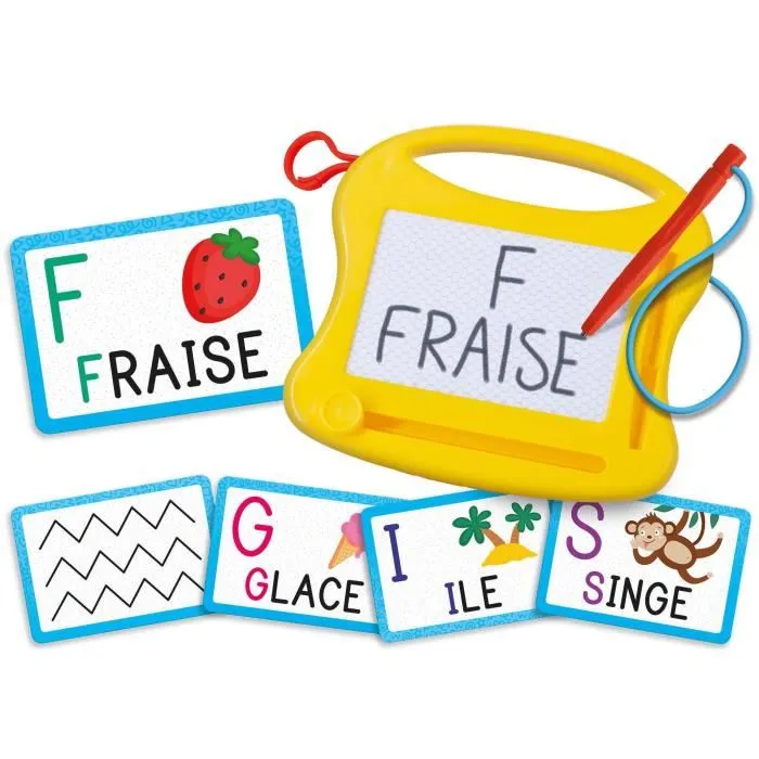 Lisciani Giochi CAROTINA Mini ardoise magique Alphabet éducatif - Apprentissage lettres, dessin, écriture pour enfants 3-6 ans avec fiches pédagogiques réutilisables