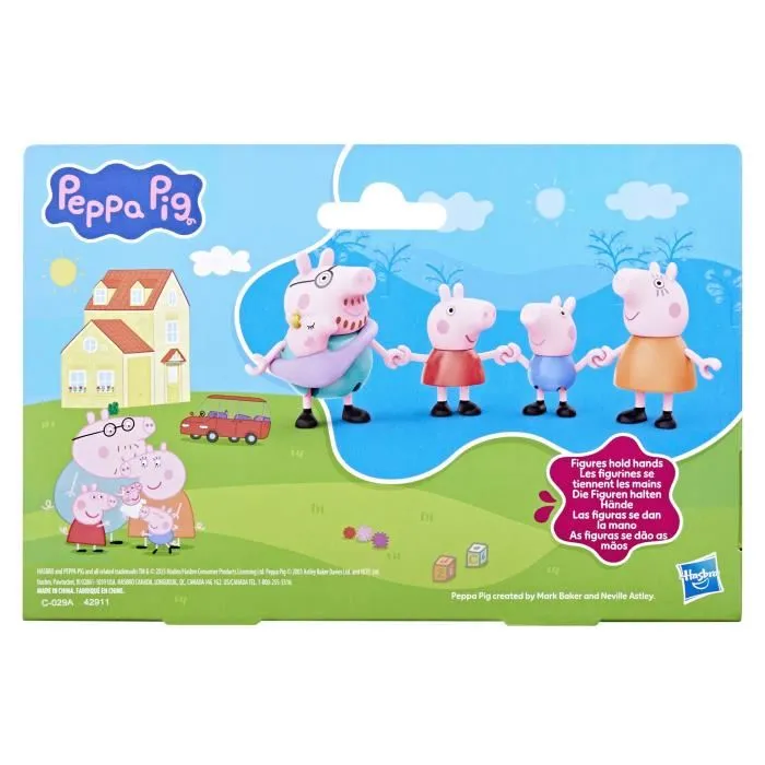Hasbro Peppa Pig Figurines articulées Famille de 5 avec bébé Evie, coffret jouets pour garçons et filles dès 3 ans Hasbro Peppa Pig Figurines articulées Famille de 5 avec bébé Evie, coffret jouets pour garçons et filles dès 3 ans