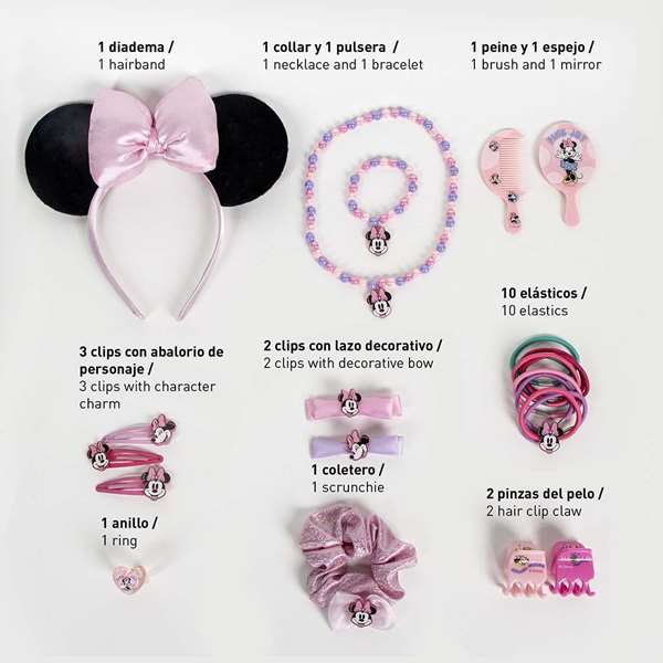 Cerdá - Set de beauté boîte Minnie rose - Coffret maquillage enfants 34 x 24.5 x 4 cm - À partir de 3 ans