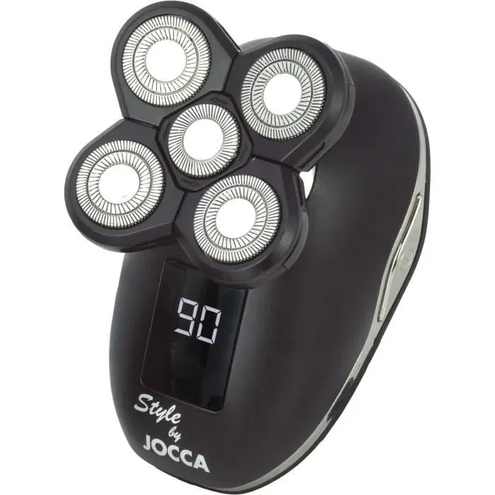 JOCCA - Kit de Rasage et Soin Visage Barbe et Moustache 1602, 5 Têtes Interchangeables, Tondeuse Nez et Oreilles, Autonomie 1h, Charge USB, Batterie Lithium-Polymère 600 mAh 3.7 V