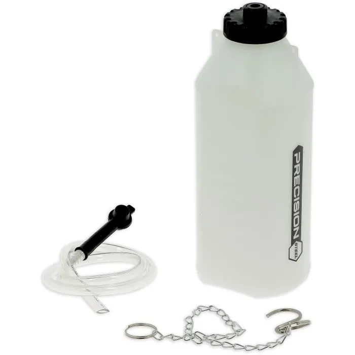 Powertrac Purgeur de frein avec bocal 0,5L et clapet anti-retour - PRECISION STEEL - Flexible 45 cm Powertrac Purgeur de frein avec bocal 0,5L et clapet anti-retour - PRECISION STEEL - Flexible 45 cm