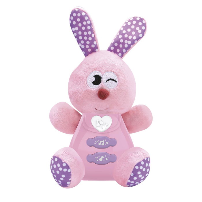 Tachan Peluche Interactive Winfun - Lapin Conejo avec Lumières et Sons, Éducatif, Développe l'Imagination et la Coordination, Multilingue, pour Enfants dès 3 Mois