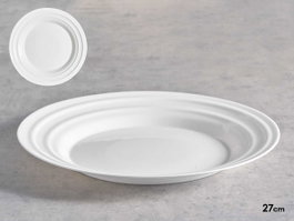 Vivalto Assiette plate Ondas Opal 27 cm Blanc - Compatible lave-vaisselle et micro-ondes (Set de 24)