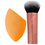 Real Techniques Mini Duo de Voyage 2 Pièces avec Pinceau et Éponge Orange