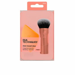 Real Techniques Mini Duo de Voyage 2 Pièces avec Pinceau et Éponge Orange