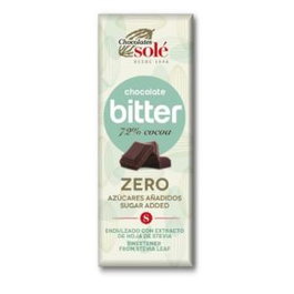 CHOCOLATES SOLE Chocolat Noir 72% avec Stevia
