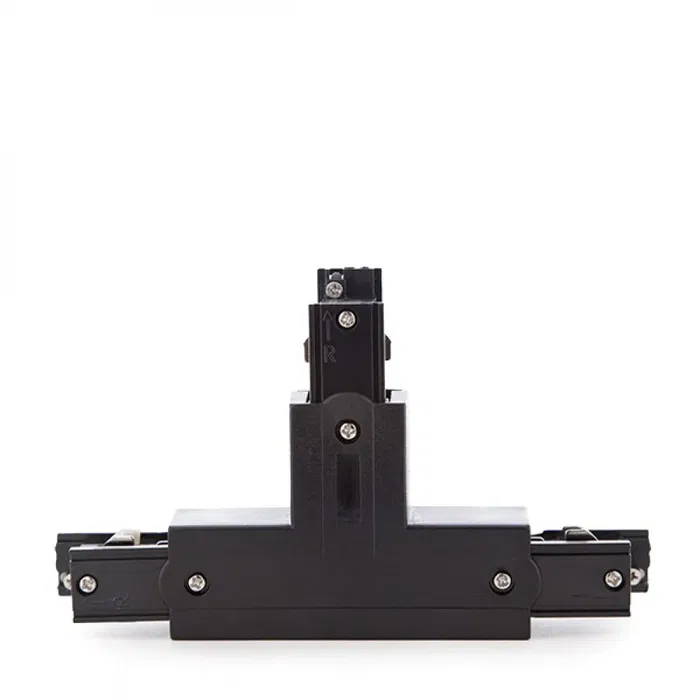 Connecteur T Rail Triphasé Noir