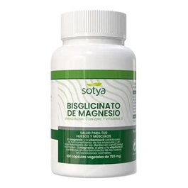 SOTYA Bisglycinate de Magnésium avec Zinc et Vitamine D 750mg, 100 capsules