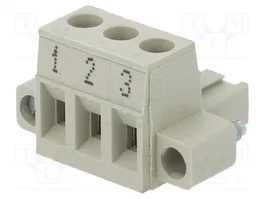 WIELAND Bloc de jonction détachable 1x3, 3 connexions, gris