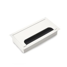 Emuca Passe-câbles de table Quadrum rectangulaire 159x80mm blanc