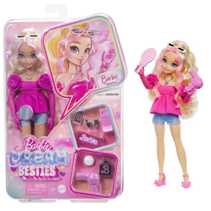 Barbie Poupée Dream Team "Malibu" avec 8 Accessoires - HYC21 Barbie Poupée Dream Team "Malibu" avec 8 Accessoires - HYC21