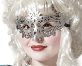 Atosa Masque Loup Argenté pour Femme Adulte pour Carnaval et Fêtes d'Époque