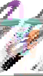 Licensing Vaso Easy Sport 430 mL Frozen CZ11363, Verre pour Enfants 4+ ans, Plastique Recyclable, Paille Intégrée, 16,5 cm