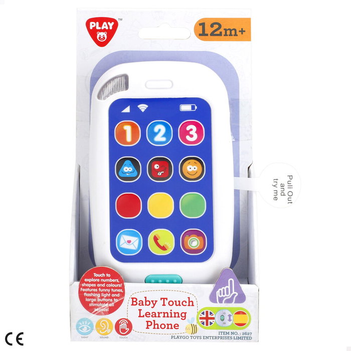PLAYGO Téléphone d'apprentissage bilingue espagnol et anglais pour bébé +12 mois avec lumières et sons - Dimensions 8x13x13 cm