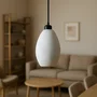 Lampe Suspendue Paval Blanc/Fleuron Noir/Câble Noir