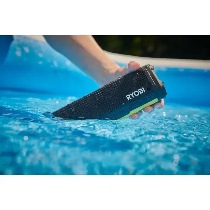 Ryobi Enceinte Bluetooth 4V IP67 - Résistante à l'eau - Avec câble USB-C et batterie Lithium 4V 2,0 Ah - Pour une expérience audio sans fil optimale