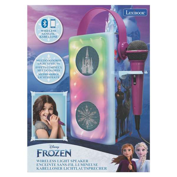 Lexibook Altavoz Bluetooth Frozen avec microphone et effets de lumière 13x33x13 cm