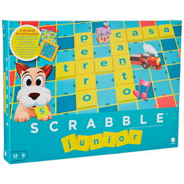 Mattel Games Scrabble Junior Juego de Mesa Version Espagnole Référence Y9669 pour Enfants à partir de 6 Ans avec 2 Niveaux de Difficulté de 2 à 4 Joueurs