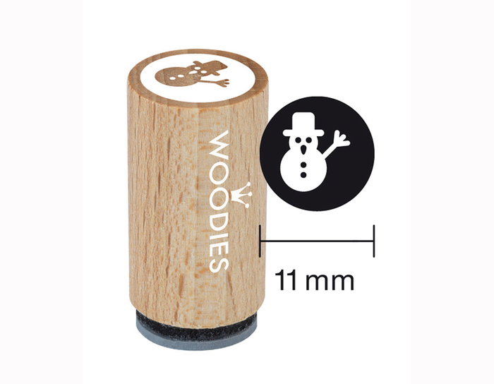Woodies Mini Tampon Bonhomme de Neige 15x25mm Woodies Mini Tampon Bonhomme de Neige 15x25mm