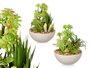 Ibergarden Maceta Ronde en Plastique et Liège Blanc et Vert 21x24x16 cm (Set de 12)