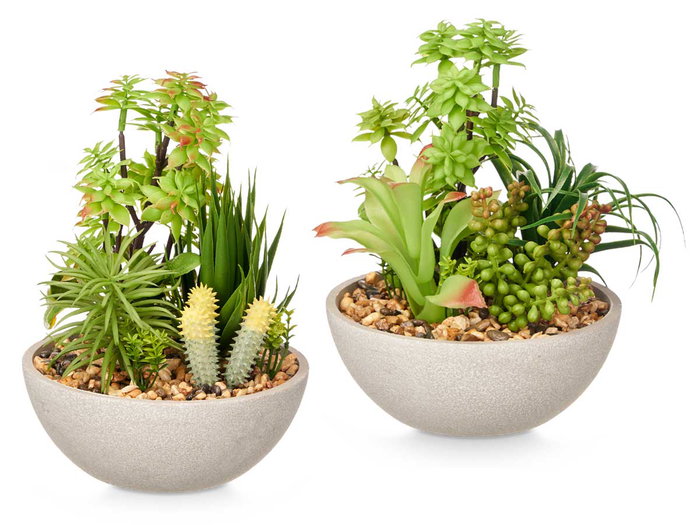 Ibergarden Maceta Ronde en Plastique et Liège Blanc et Vert 21x24x16 cm (Set de 12)