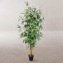 BigBuy Home Plante décorative Ciment Tissu Bambou 150 cm