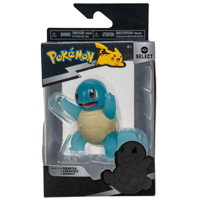 Jazwares Figurine Pokémon Translucide Aléatoire – Bulbizarre, Salamèche, Carapuce, Pikachu