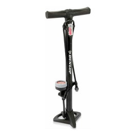 Dunlop Pompe à pied pour vélo avec manomètre analogique, noire