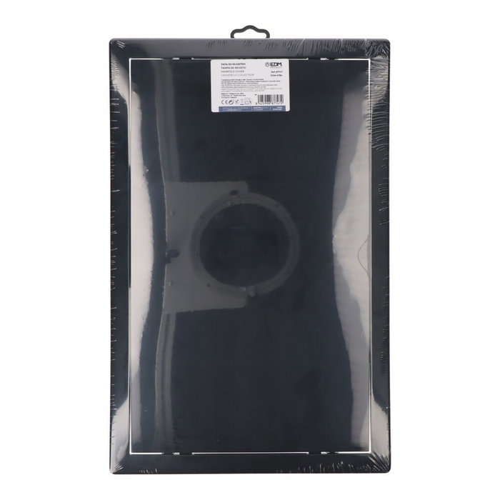 Edm Tapa de registro empotrable rectangulaire ABS 25x40cm 27,5x42,5cm gris anthracite pladur push-pull