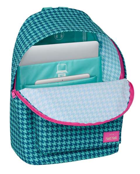 Safta Mochila Grande pour Ordinateur Portable 31x41x16 cm, Design Pata de Gallo Vert