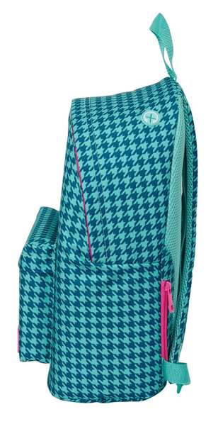 Safta Mochila Grande pour Ordinateur Portable 31x41x16 cm, Design Pata de Gallo Vert